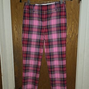 J. Crew Cameron Stewart Pink Tartan Pants